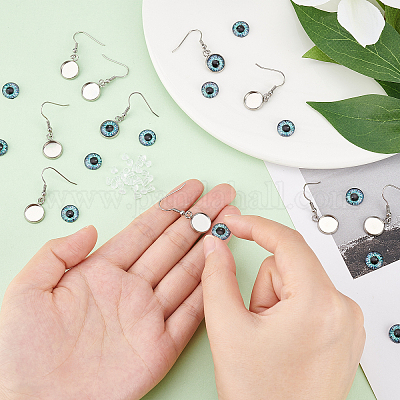 Набор для самостоятельного изготовления сережек-подвесок в виде драконьего глаза DIY-DC0001-69-1