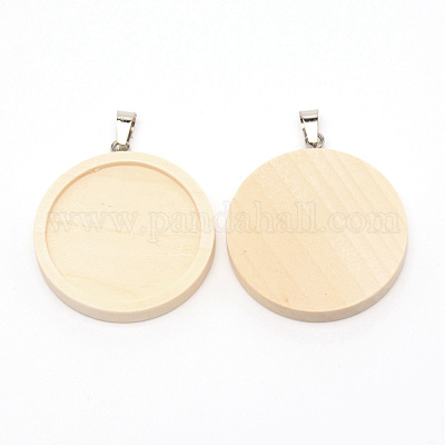 Деревянная подвеска кабошон WOOD-WH0024-33-1