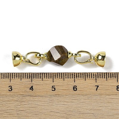 Натуральный морской агат с латунными застежками-защелками G-G141-02G-13-1