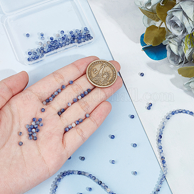 2 нити натуральных голубых пятен яшмы круглые бусины нити G-OC0005-71-1