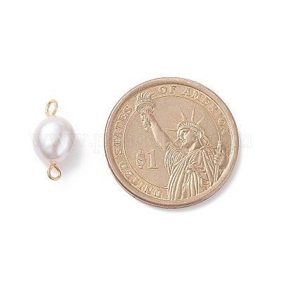 Подвески-соединители из натурального культивированного пресноводного жемчуга картофеля PALLOY-JF01924-1