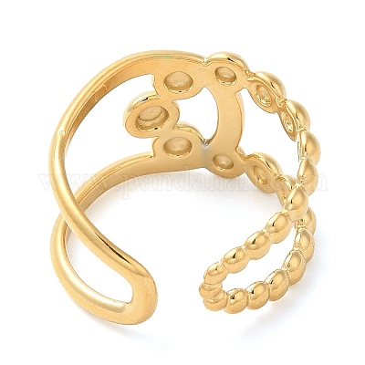 Кольцо-манжета с открытым узлом из нержавеющей стали 304 для женщин RJEW-I098-29G-1