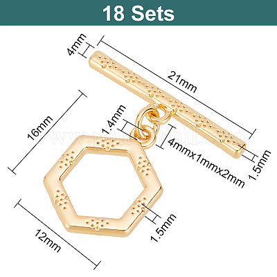 18шт латунные застежки KK-GO0001-12-1