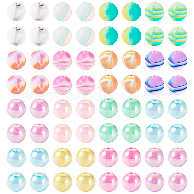 Наборы для самостоятельного изготовления круглых акриловых и силиконовых бусин DIY-TA0012-04-1