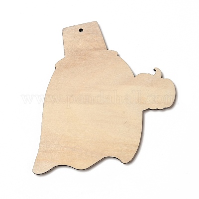 Большие подвески из дерева с односторонним принтом WOOD-I010-09H-1