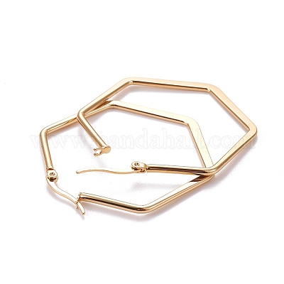 201 серьги-кольца из нержавеющей стали с закругленными углами EJEW-F205-13G-A-1