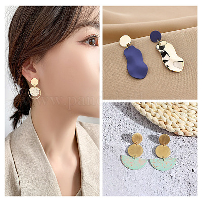 32 шт. 8 стиля фурнитуры для сережек-гвоздиков из нержавеющей стали 201 STAS-TA0001-93-1