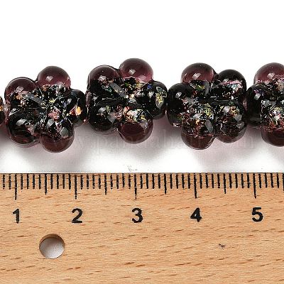 Нити стеклянных бусин из дихроичной фольги ручной работы DICH-U001-04G-1