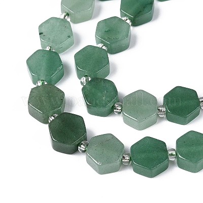 Естественный зеленый авантюрин бисер нитей G-P534-A17-02-1