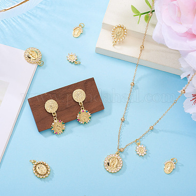 10 шт. 5 стиля латунные подвески с микропаве и кубическим цирконием KK-TA0002-40-1