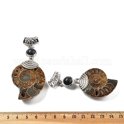 Синтетический голубой авантюрин окаменелые улитки подвески G-F062-09-1