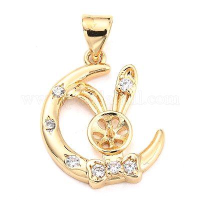 Подвески-подвески из латуни с микрокубическим цирконием KK-Q794-04C-G-1