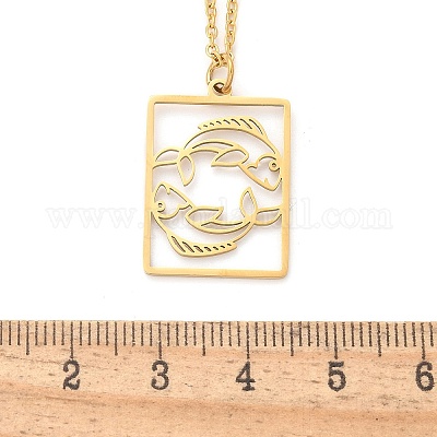 Ожерелье из нержавеющей стали 304 NJEW-D330-01G-12-1