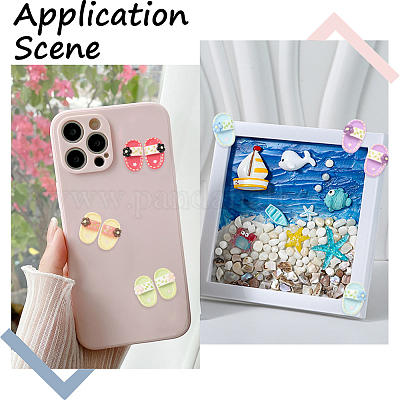 50шт 10 стиля непрозрачные кабошоны из смолы&nbsp;CRES-SC0003-21-1