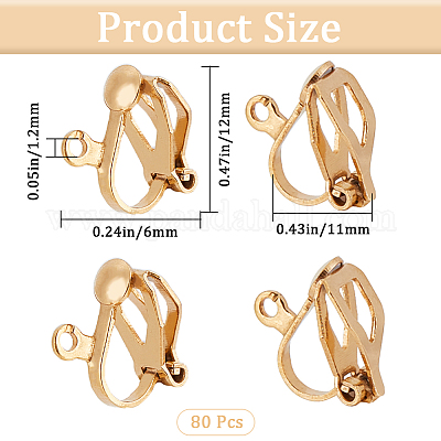 80 шт. фурнитура для сережек-клипс из нержавеющей стали 304 STAS-SP0001-25G-1