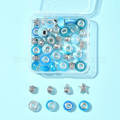 Европейские бусины из сплава и смолы в тибетском стиле своими руками DIY-FS0006-78F-1