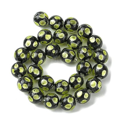 Серебряные песочные бусины лэмпворк ручной работы LAMP-A003-01B-1