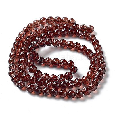 Строковые прозрачные стеклянные бусины в нитях GLAD-Q012-6mm-21-1