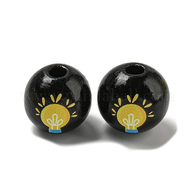 Набивные деревянные европейские бусины WOOD-L020-D14-1