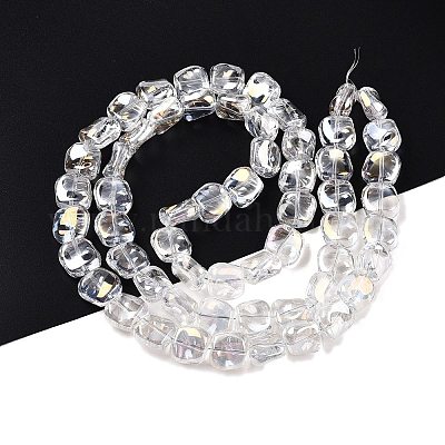 Стеклянные бусины с гальваническим покрытием  EGLA-N012-07A-1