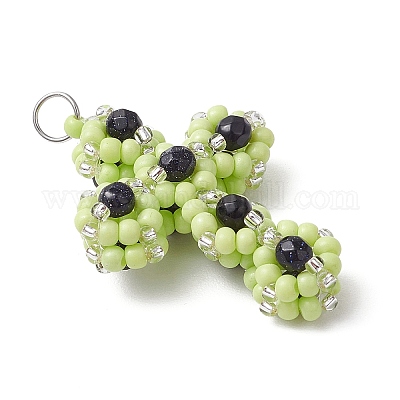 Подвески-кресты из стеклянного бисера PALLOY-MZ00642-1