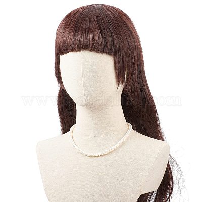 Ожерелье из бисера из натурального жемчуга с латунной застежкой для женщин NJEW-JN04059-1