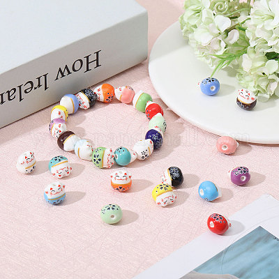 30шт 15 цвета фарфоровые бусины ручной работы PORC-CA0001-21-1