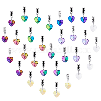 32 шт. 8 стиля ab цвет прозрачное стекло европейские подвески-шармы PALLOY-GA00045-1