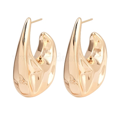 Латунь серьги EJEW-H168-09G-1