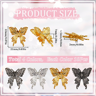 40шт бусины из сплава 4 цветов FIND-SC0011-90A-1