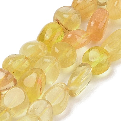 Естественный желтый флюорит бисер нитей G-G160-B02-01-1
