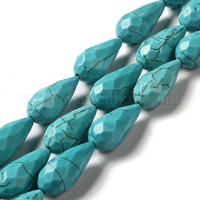 Dyed Howlite Dark Turqoise Blue Rock Beads