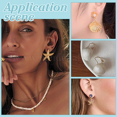 10 пара сережек-подвесок из сплава и латуни и наборы сережек-гвоздиков EJEW-PH01451-1