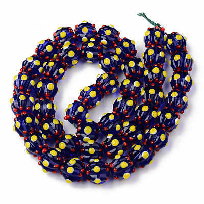 Бусы лэмпворк ручной работы LAMP-N021-007F-1