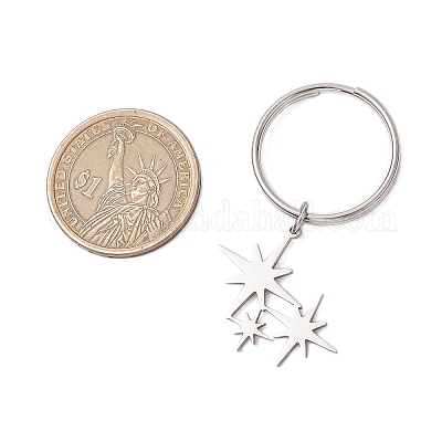 6 шт. брелок из нержавеющей стали 201 KEYC-JKC01184-1