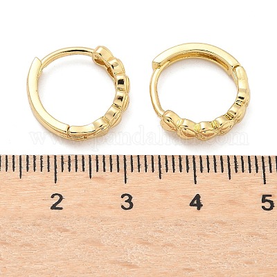 Серьги-кольца из латуни в форме сердца EJEW-Z102-07G-1