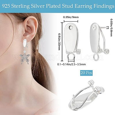 20 шт. каплевидная фурнитура для сережек-гвоздиков из латуни KK-BBC0011-96-1