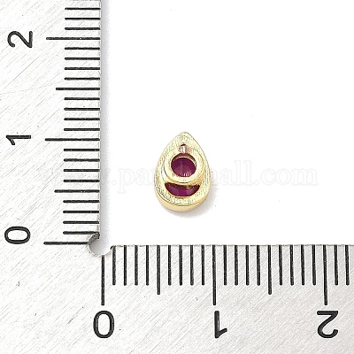 Кабошоны из кубического циркония в форме капли из латуни с микропаве&nbsp;KK-P345-13G-B05-1