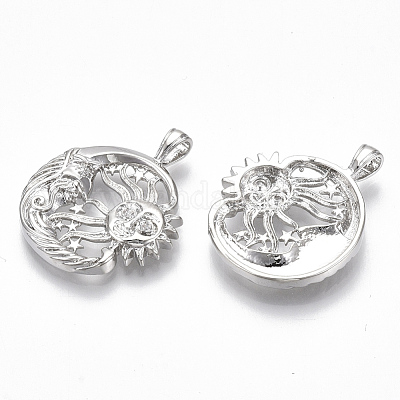 Латунные микро проложить кубического циркония подвески KK-S356-036P-NF-1