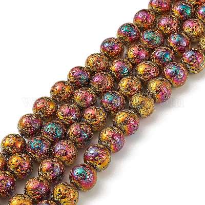 Гальванические бусины из натуральной лавы X-G-S352-30D-07-1