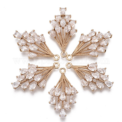 Латунные микро проложить кубического циркония подвески KK-R111-006-B01-1