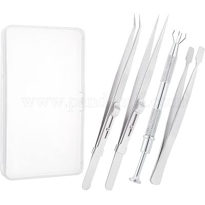 4 шт. 4-х стильный пинцет из нержавеющей стали и инструмент с тремя захватами для захвата мелких деталей STAS-UN0039-16-1
