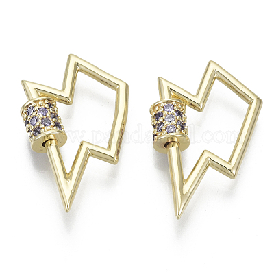 Латунь микропаве кубический цирконий винт карабин подвески с замком KK-R136-067E-NF-1