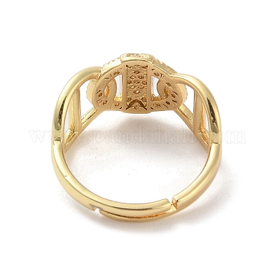 Регулируемые кольца из латуни с фианитом RJEW-M170-19G-1