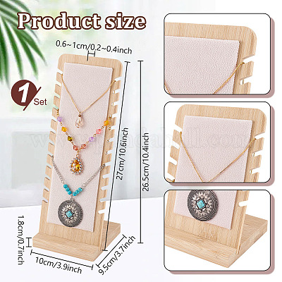Бамбук дерево коллекция ювелирных изделий ожерелье стенд ODIS-WH0005-06-1