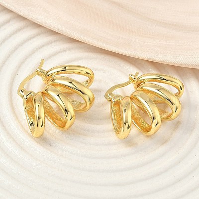 Спиральные латунные серьги-кольца EJEW-F389-04G-1