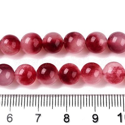 Окрашенные природные белый нефрит бисер пряди G-T138-8mm-210-16-1