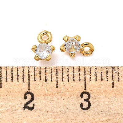 Покрытие стойки латунь микропаве прозрачные кубические циркониевые подвески KK-Z045-11A-G-1