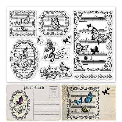 Wholesale PH PandaHall Butterfly Clear Stamps Music Note Silicone Rubber  Stamp Film Frame Transparent Seal Stamps for Wedding Party Invitation Card  Postcard Album Photo Gift Box Decoration Scrapbooking 