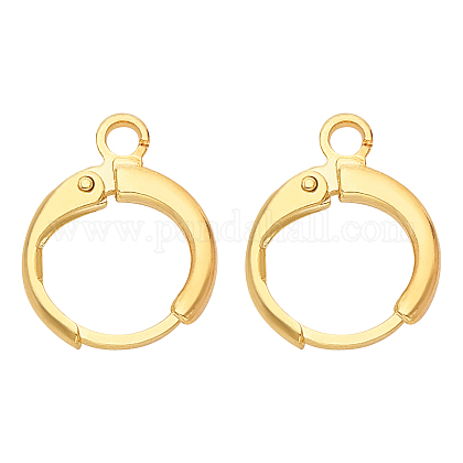 BENECREAT 40PCS Golden Round Hoop Earrings Spring Hoop Earring for DIY Jewelry Making KK-BC0005-28G-1